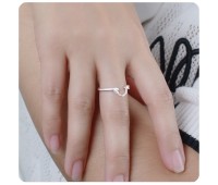 Elegant CZ Stone With Chain Silver Ring NSR-4193